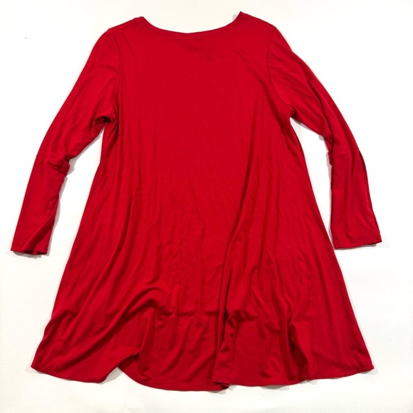 Comfy USA Long Sleeve Tunic Shirt Red Button Cuff Details - Picture 2 of 6